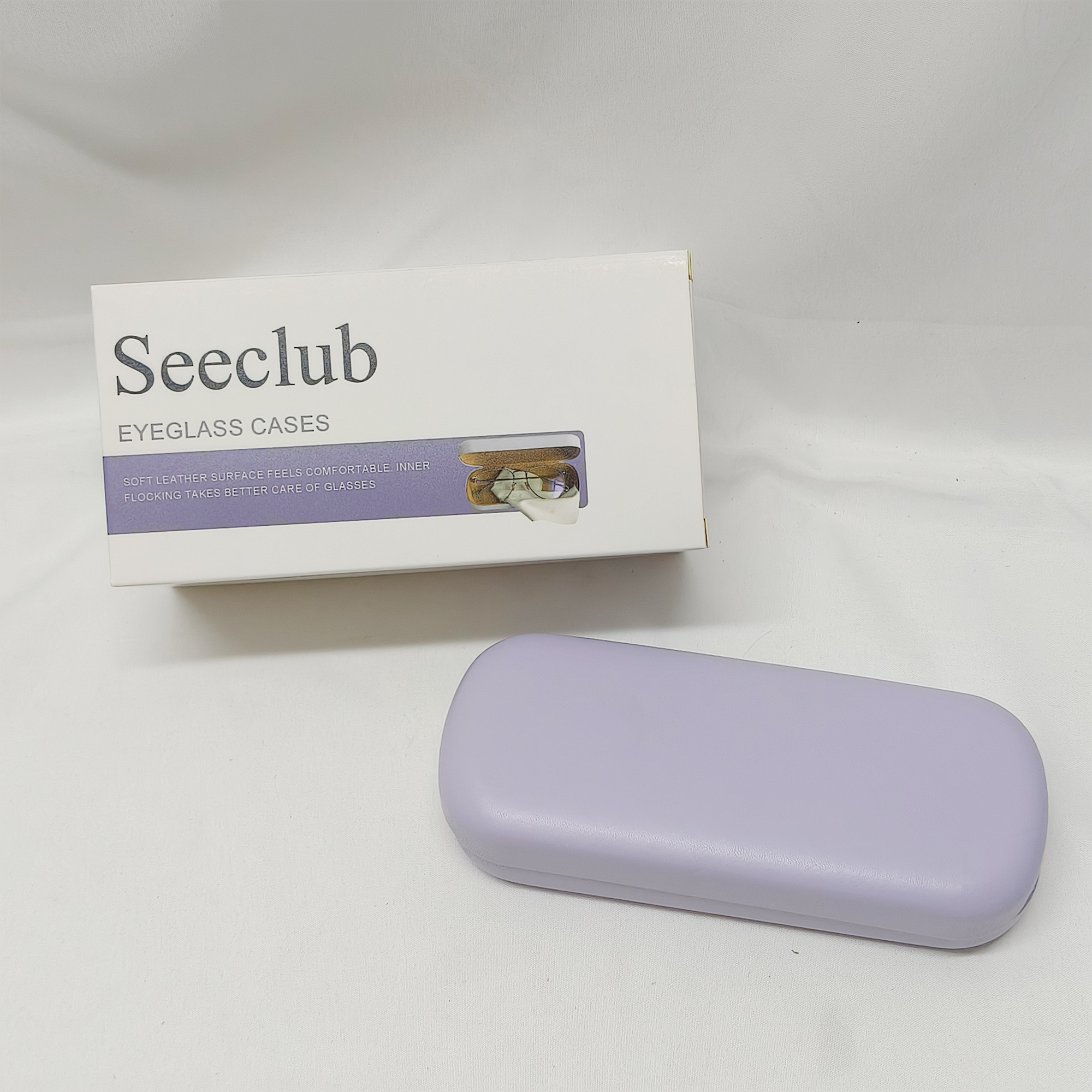 Seeclub-Eyeglass Cases-Glasses Case Large Hard Shell Eyeglasses Case PU Leather Protective Case for Sunglasses Eyeglasses. - Image 2