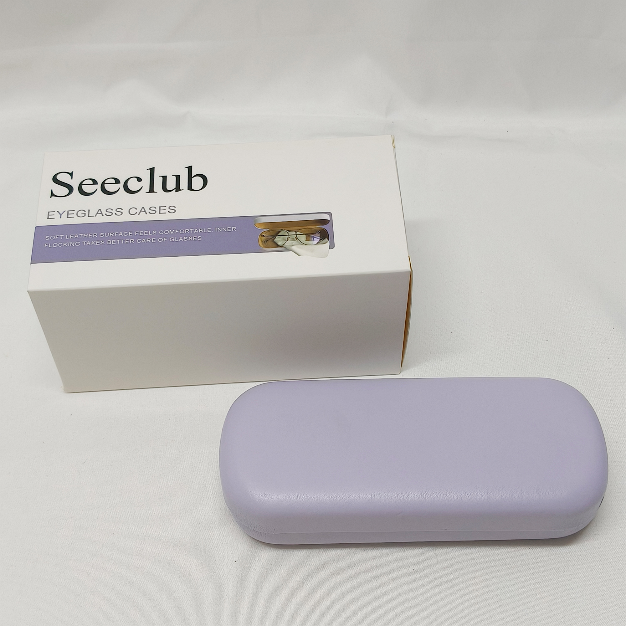 Seeclub-Eyeglass Cases-Glasses Case Large Hard Shell Eyeglasses Case PU Leather Protective Case for Sunglasses Eyeglasses. - Image 3