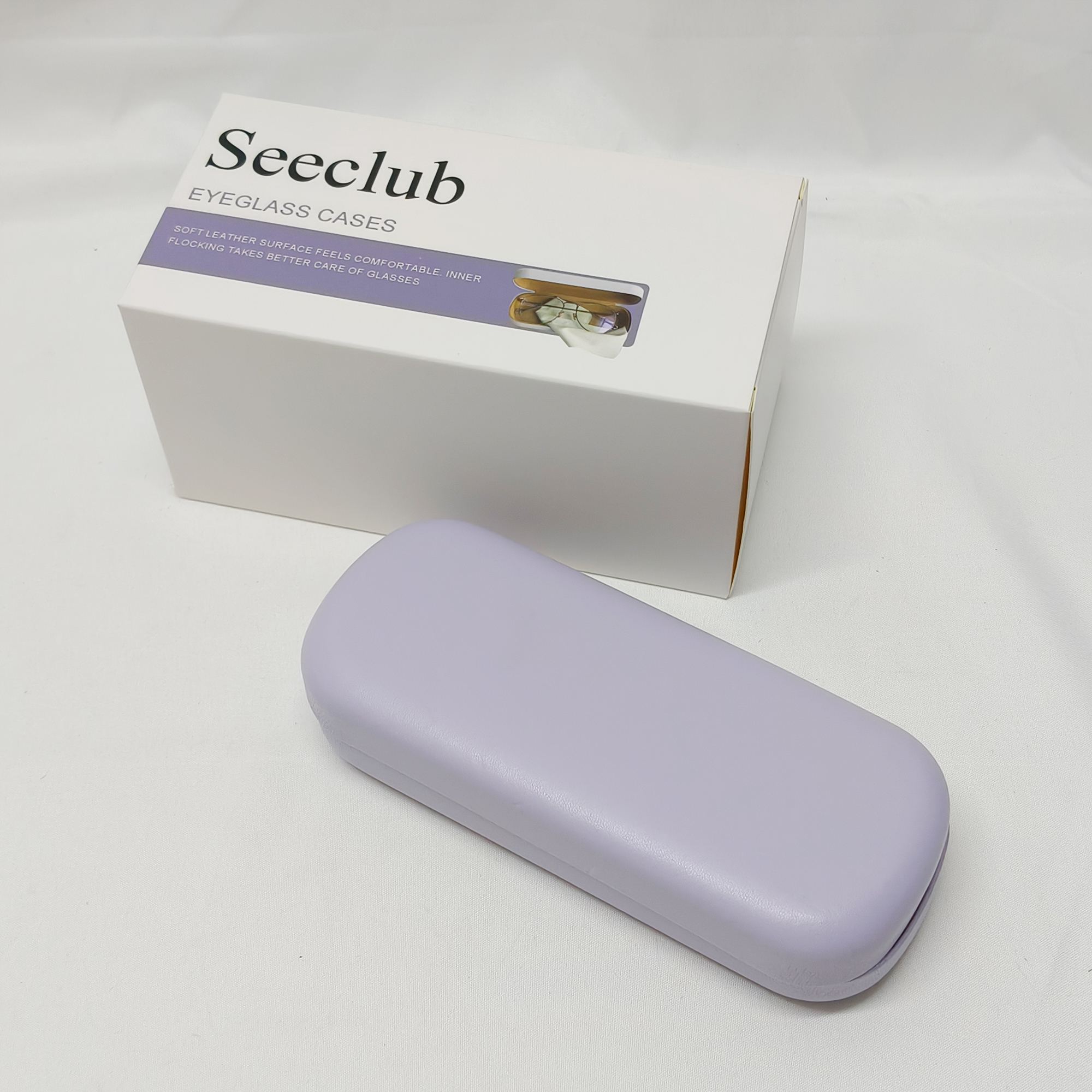 Seeclub-Eyeglass Cases-Glasses Case Large Hard Shell Eyeglasses Case PU Leather Protective Case for Sunglasses Eyeglasses. - Image 4