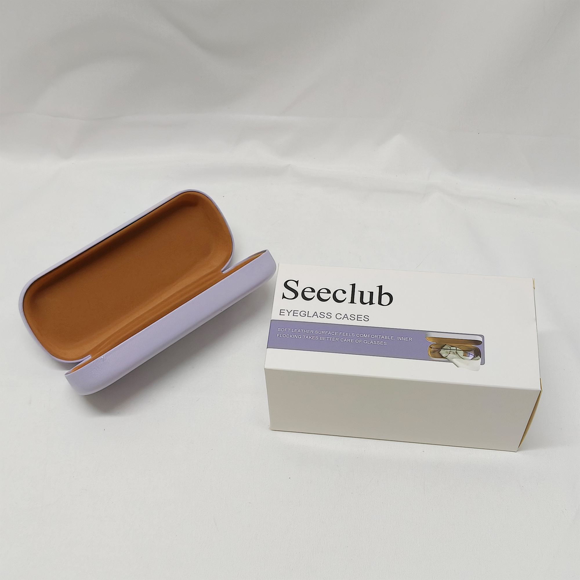 Seeclub-Eyeglass Cases-Glasses Case Large Hard Shell Eyeglasses Case PU Leather Protective Case for Sunglasses Eyeglasses. - Image 5