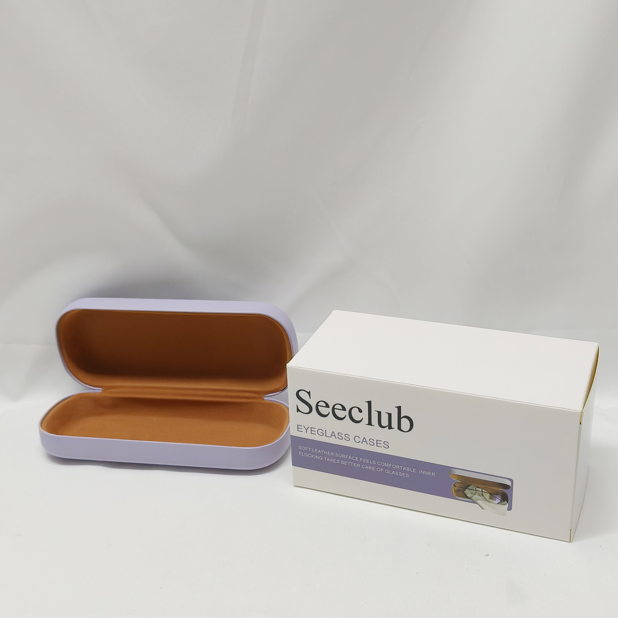 Seeclub-Eyeglass Cases-Glasses Case Large Hard Shell Eyeglasses Case PU Leather Protective Case for Sunglasses Eyeglasses. - Image 6