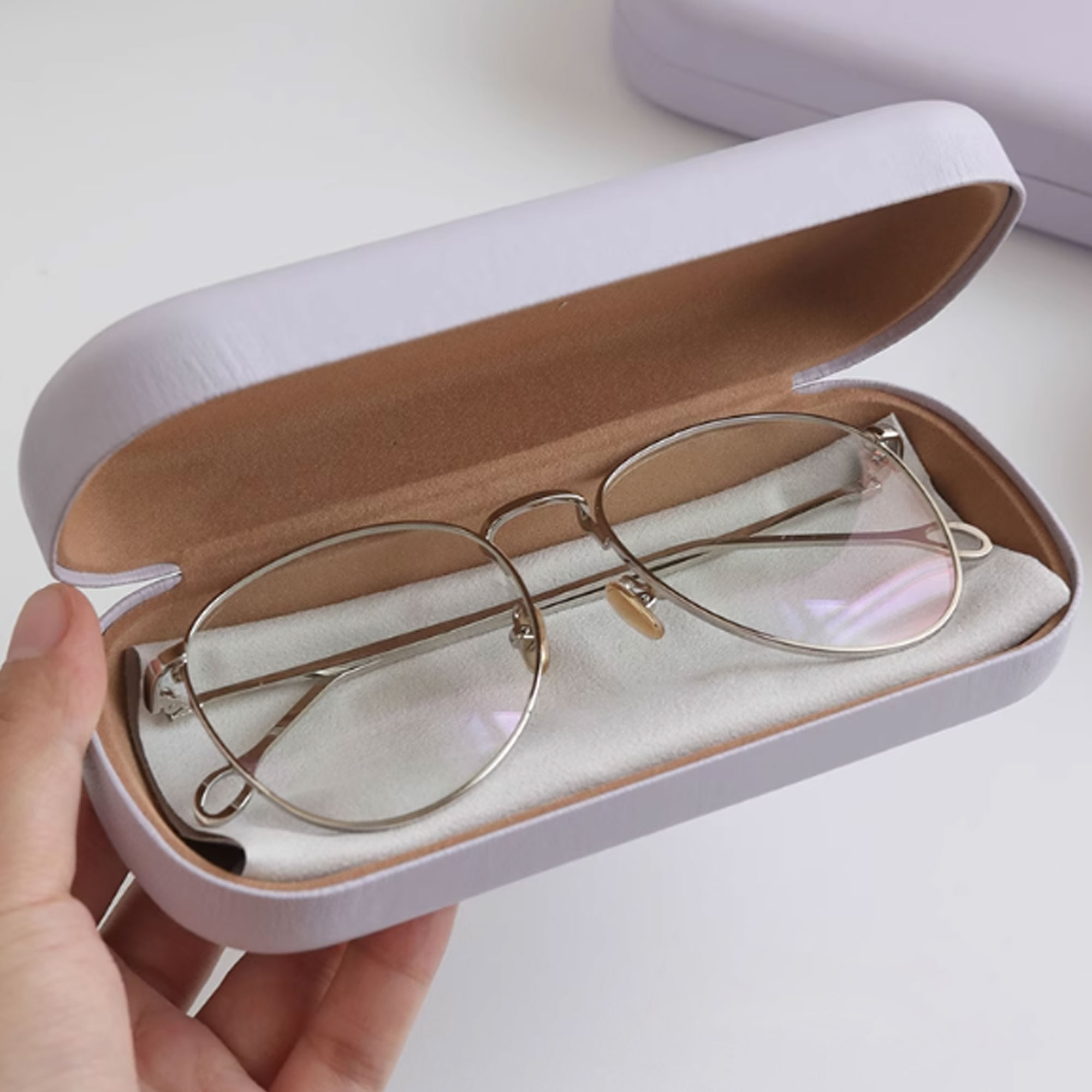 Seeclub-Eyeglass Cases-Glasses Case Large Hard Shell Eyeglasses Case PU Leather Protective Case for Sunglasses Eyeglasses. - Image 7