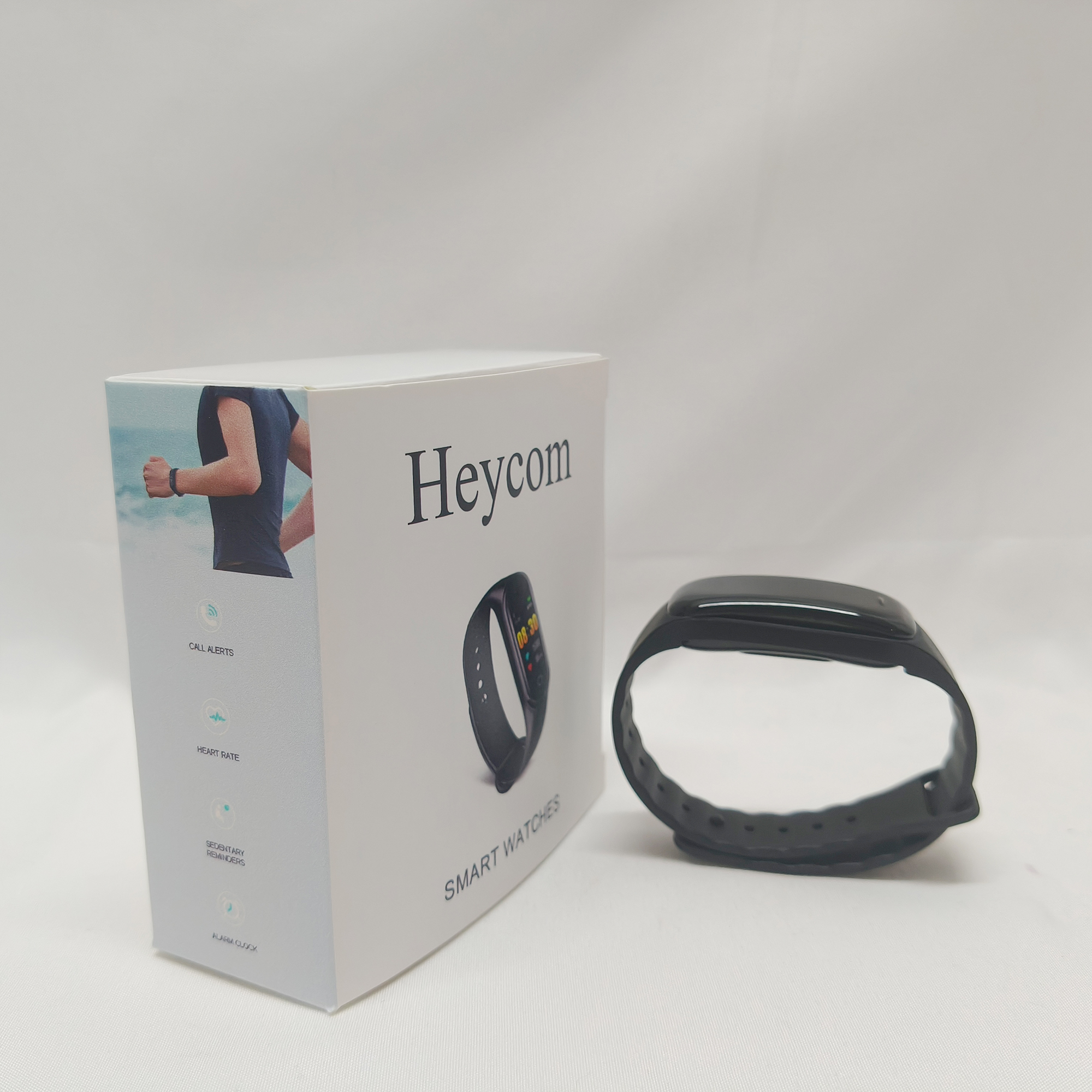 Heycom-Smart watches-Smartwatch with Fitbit Activity Tracking - Heart Rate Tracking Watch - Matte Black Stainless Steel case with Obsidian Active band - Image 3